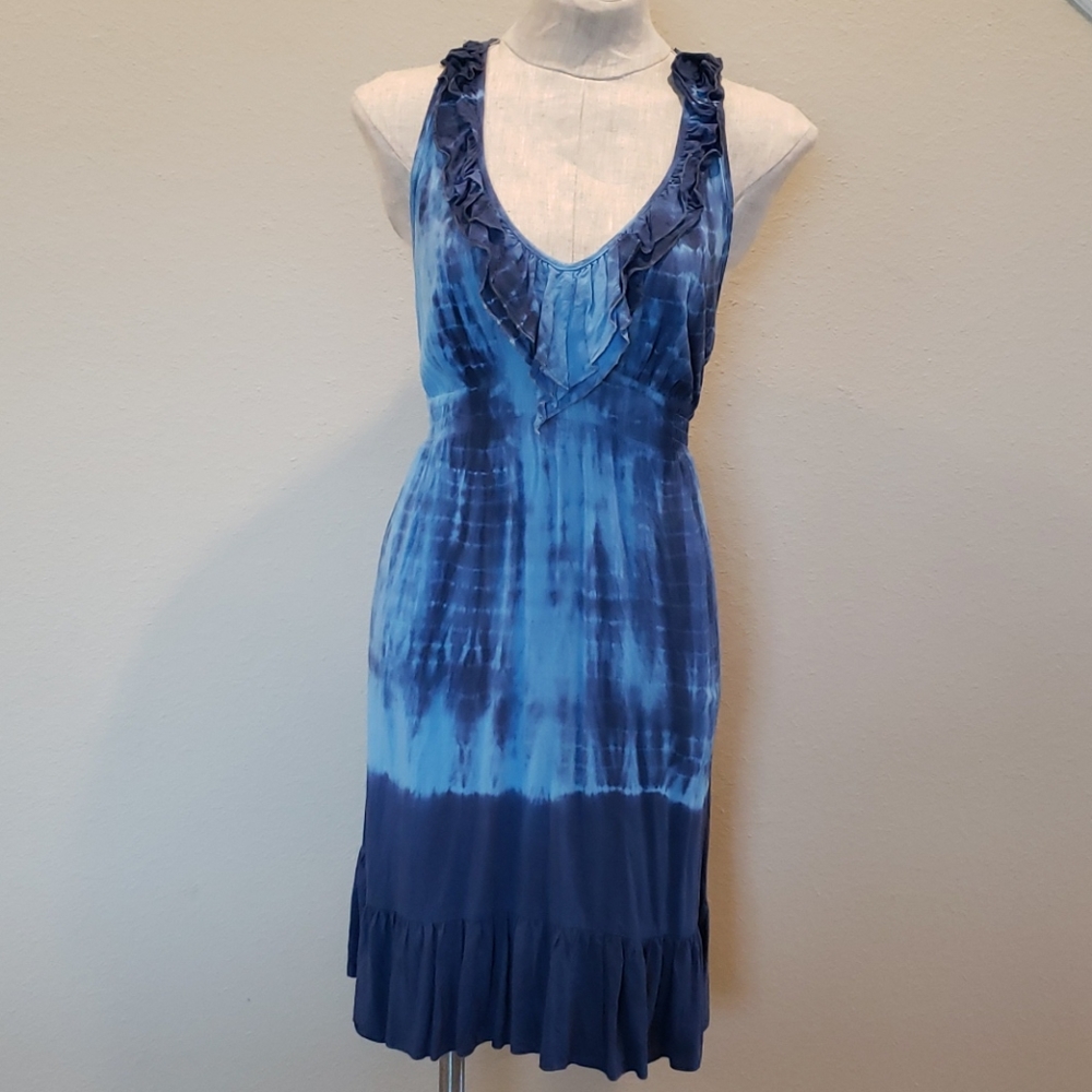Tiedye Print Dress with ruffle detail